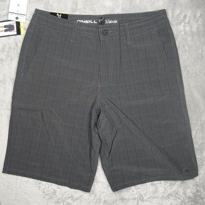 O'Neill Crossover Hybrid Shorts Men's 32 Gray Black 4-Way Stretch Hyperdry